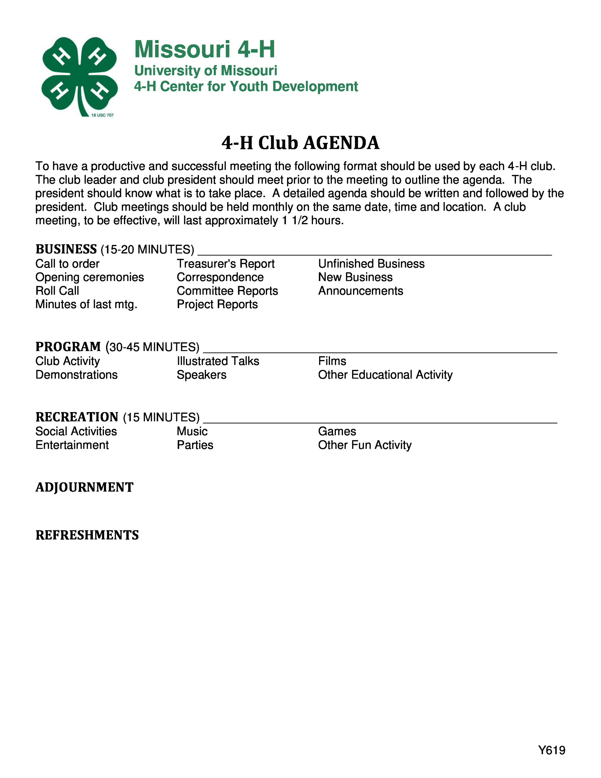 Club Agenda Template Enom throughout proportions 2550 X 3300