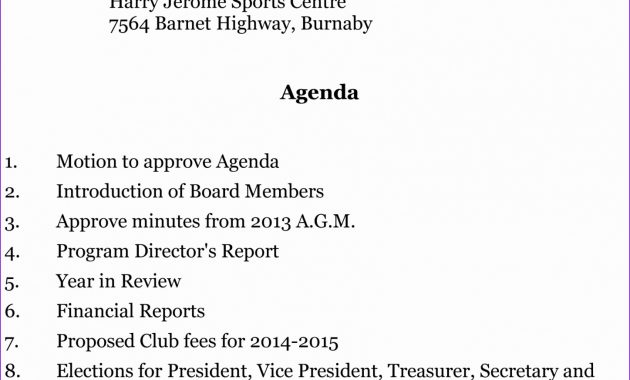 Club Agm Agenda Template Debandje in sizing 1447 X 1586