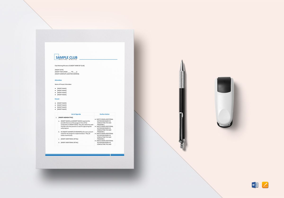 Club Meeting Minutes Template throughout proportions 1200 X 840