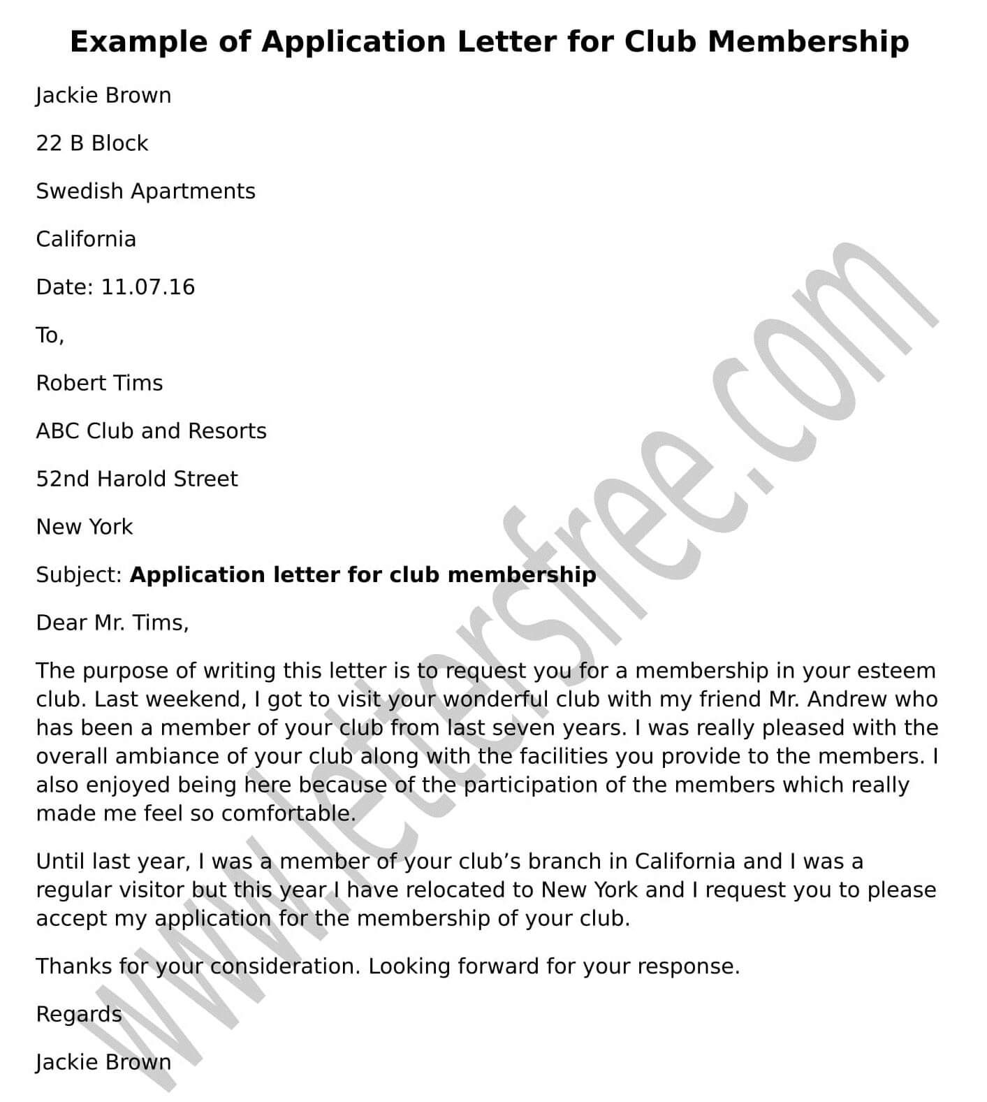 Club Membership Application Letter Format Application regarding measurements 1413 X 1577