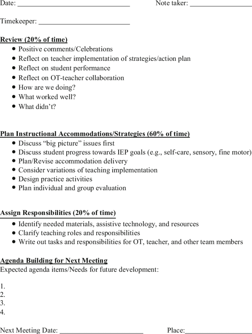 Co Planning Meeting Agenda Template Download Table in size 850 X 1125