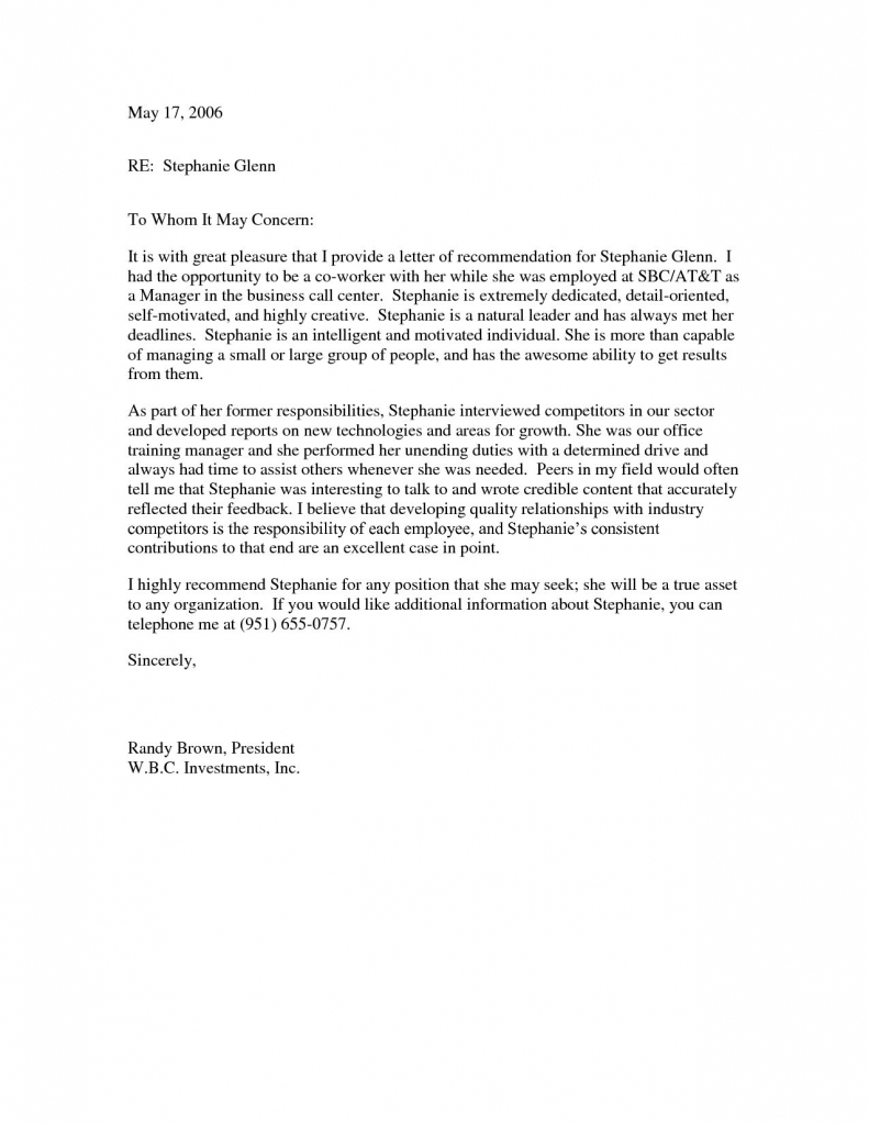 Colleague Recommendation Letter Enom regarding measurements 791 X 1024