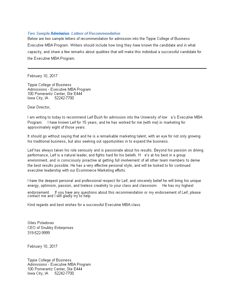 College Admission Recommendation Letter Templates At inside dimensions 816 X 1056