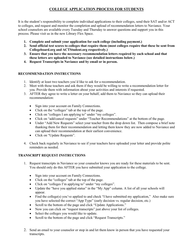 College Application Instructions inside proportions 791 X 1024