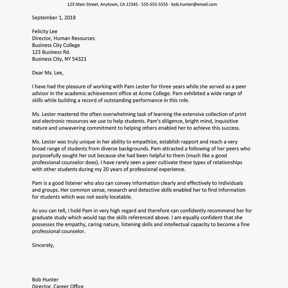 College Letter Of Recommendation Menom for sizing 1000 X 1000