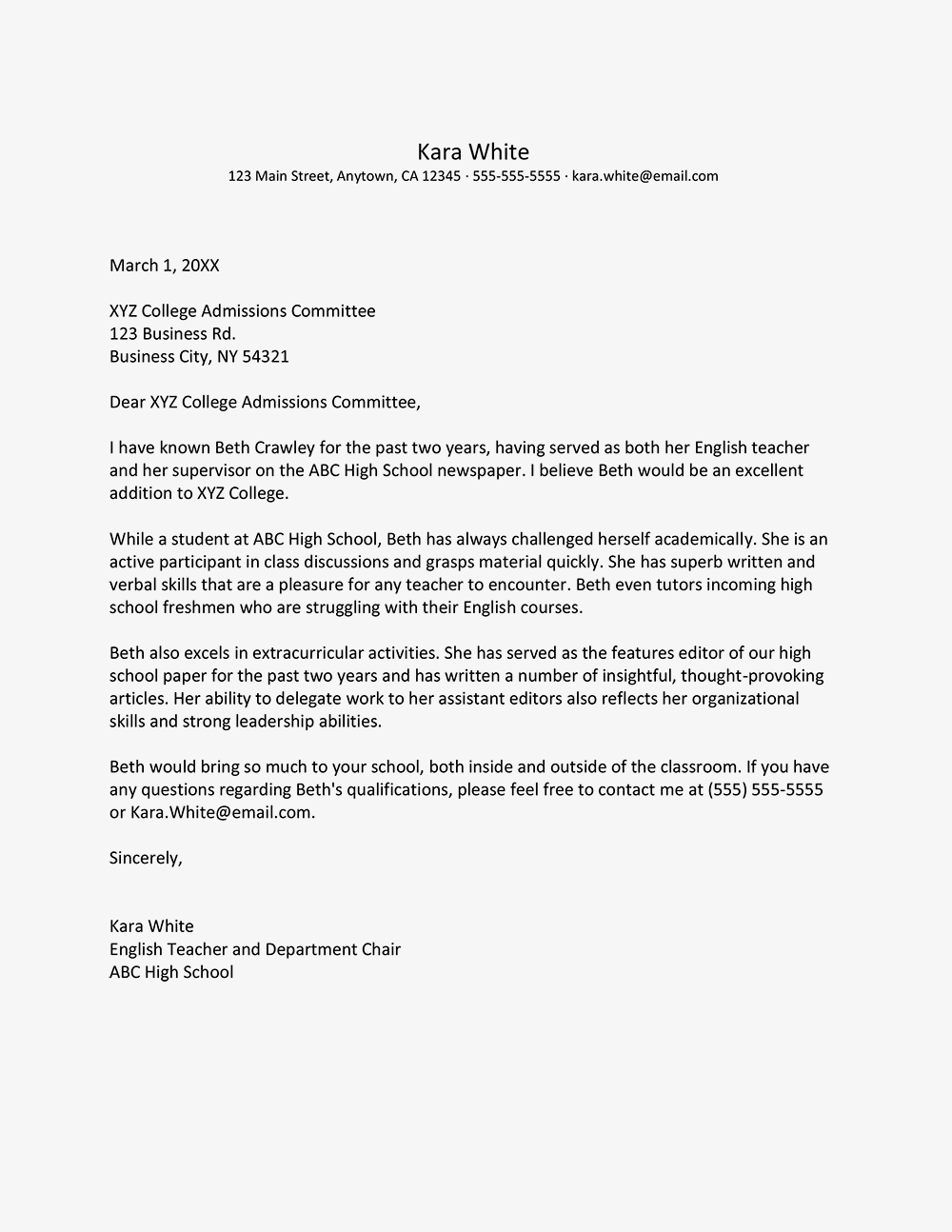 Golf Coach Recommendation Letter Invitation Template Ideas