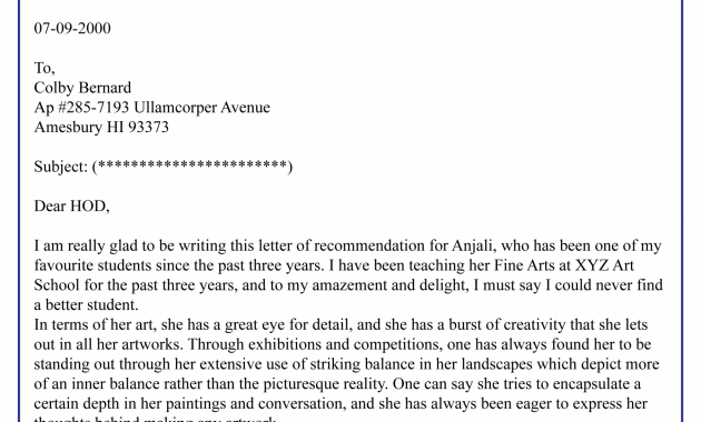 College Recommendation Letter From The Teacher 01 Best within size 2480 X 3508