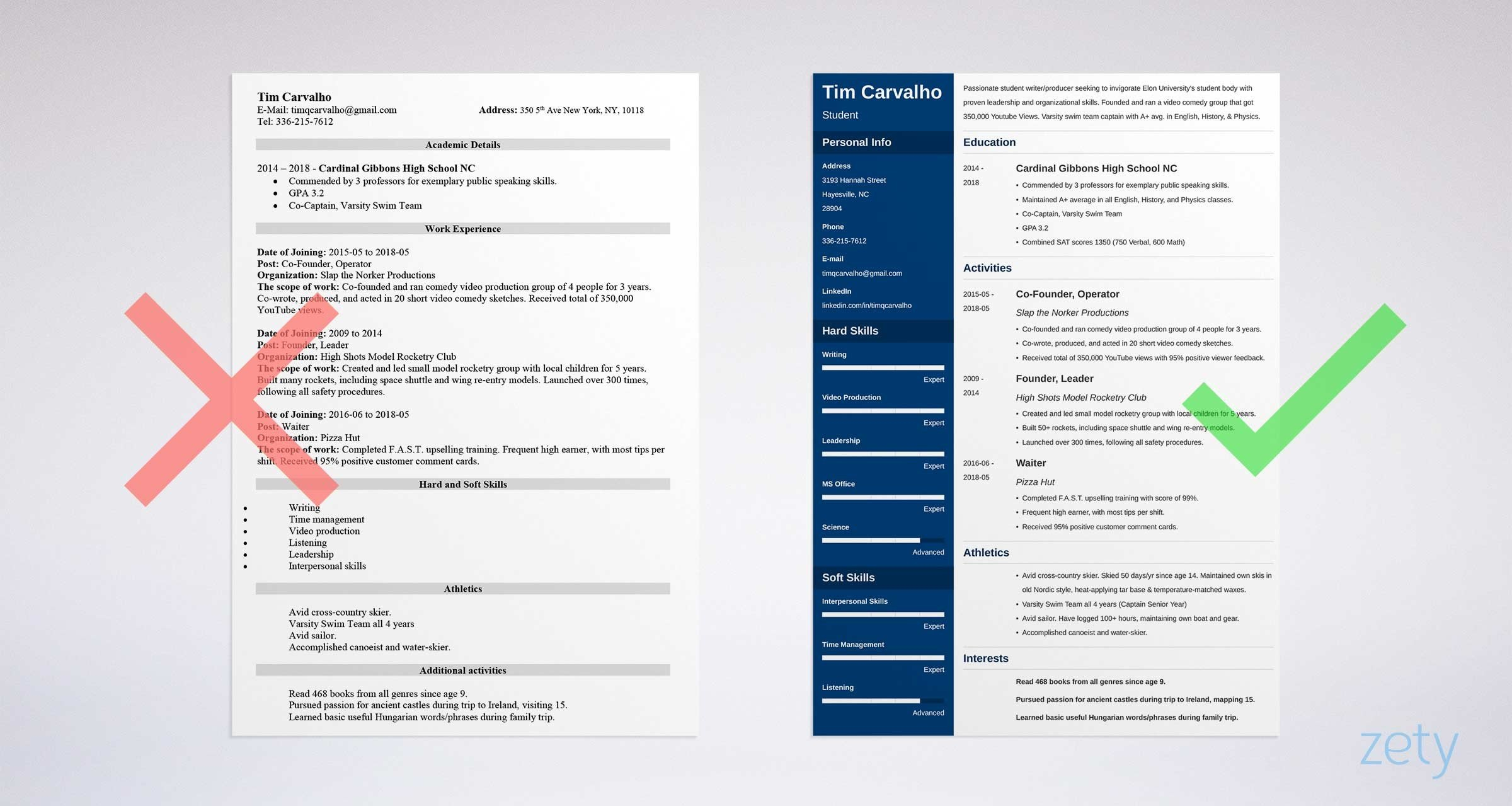 College Resume Template For High School Students 2020 inside proportions 2400 X 1279