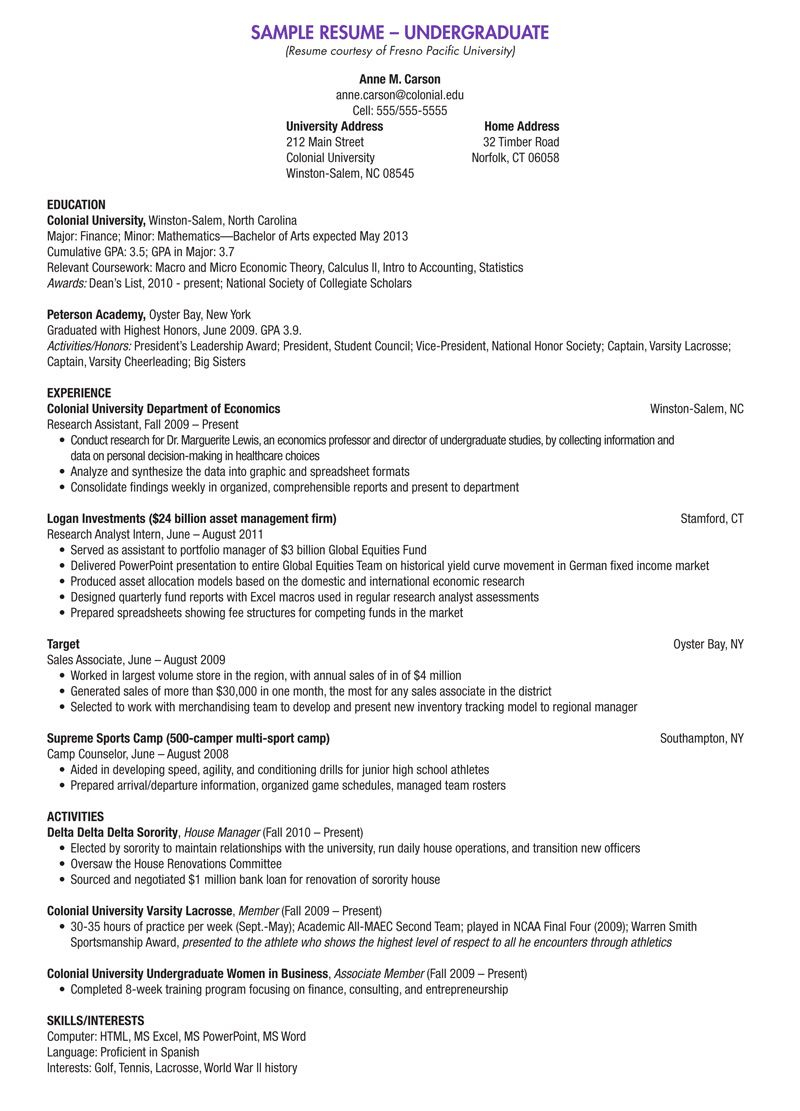 College Scholarship Resume Template Student Resume in sizing 800 X 1111
