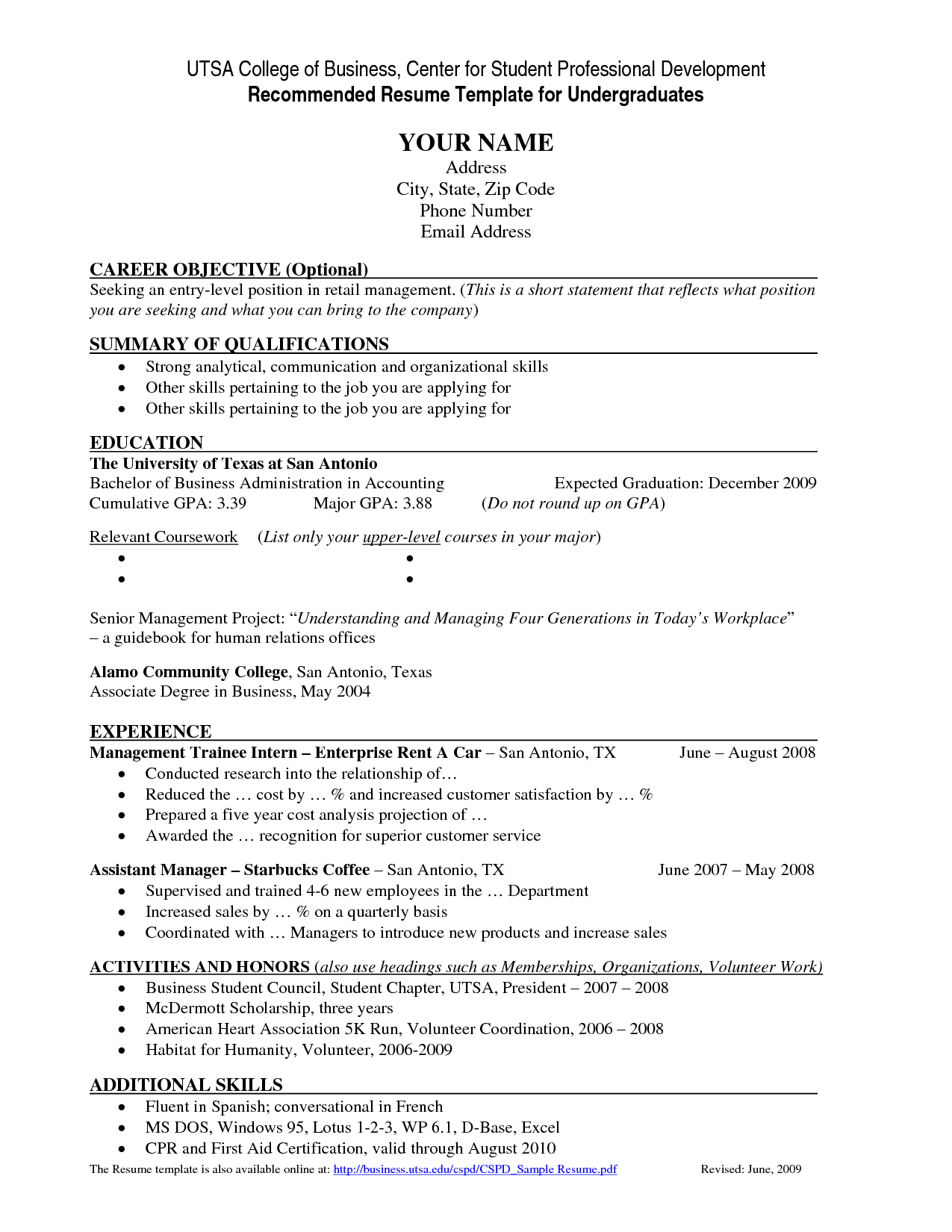 College Student Resume Template Httpwwwjobresume intended for proportions 1275 X 1650