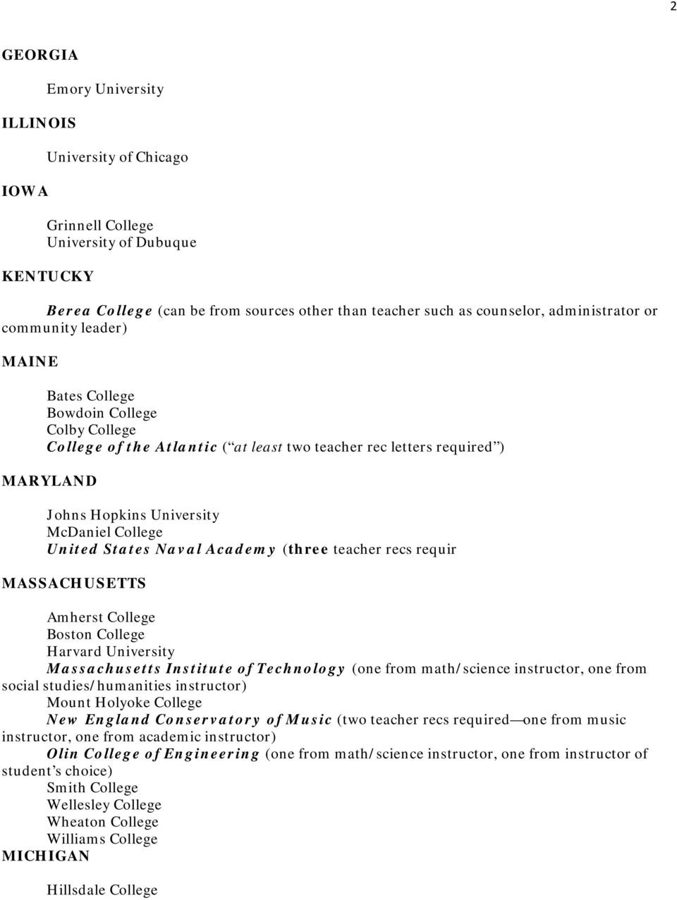 Colleges And Universities That Require Two Letters Of with sizing 960 X 1277