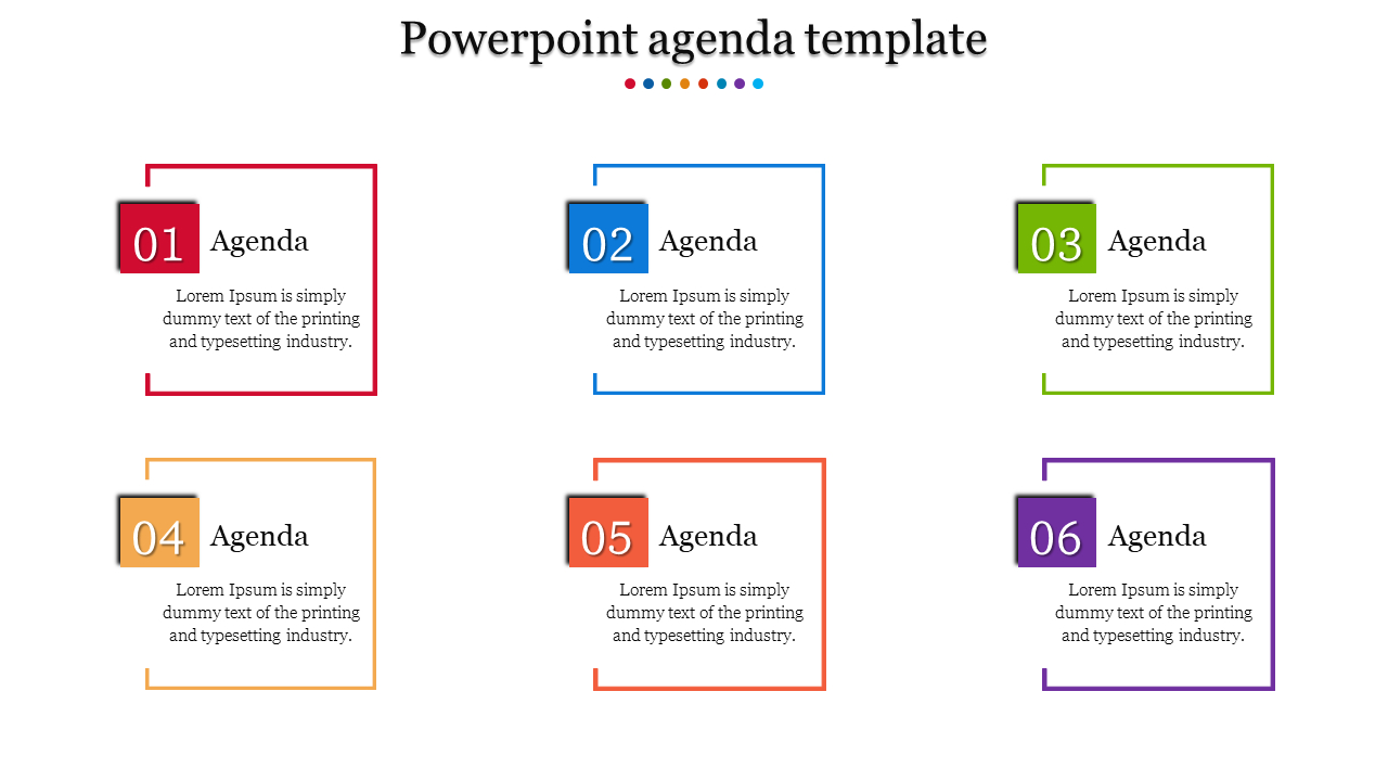 Colorful Powerpoint Agenda Template inside proportions 1280 X 720
