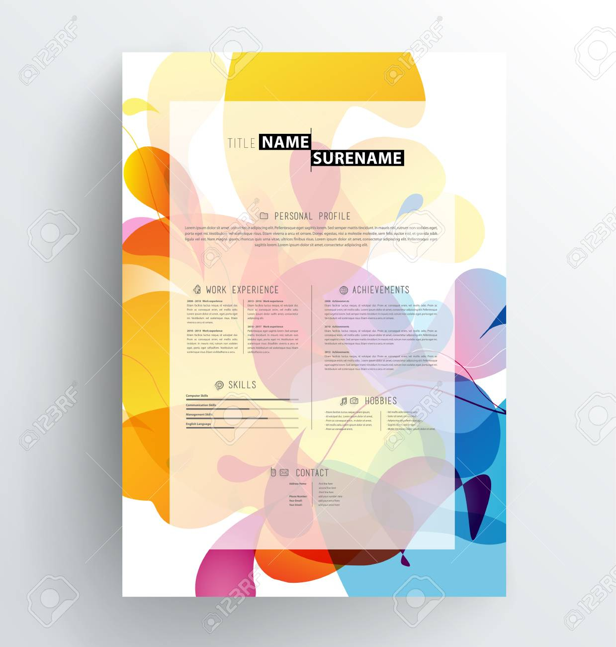 Colorful Resume Template Debandje within dimensions 1239 X 1300