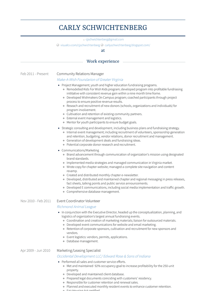 Community Relations Manager Resume Samples And Templates throughout size 800 X 1128