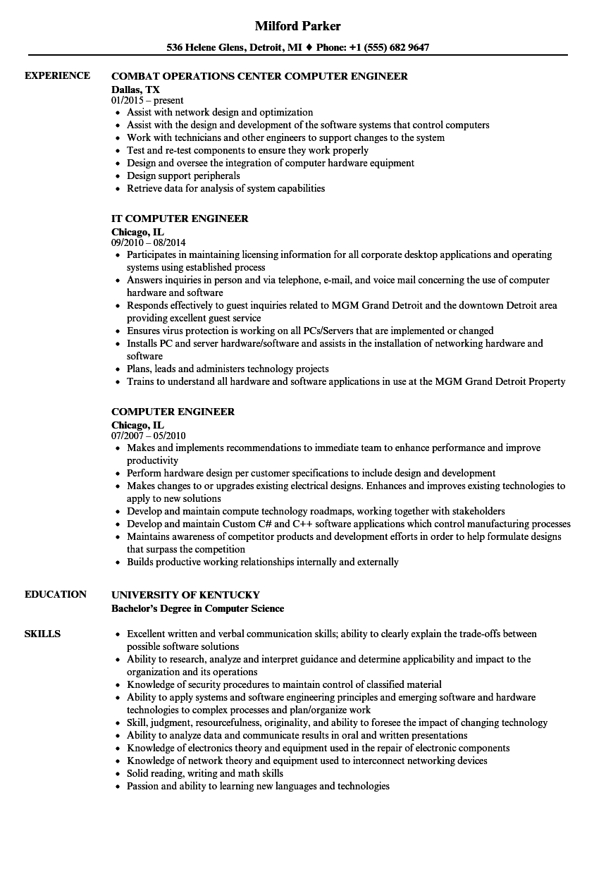 Computer Engineer Resume Sample Enom with sizing 860 X 1240