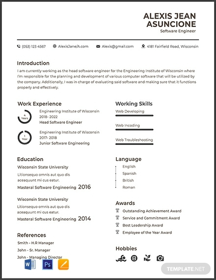 Computer Engineer Resume Template Enom for measurements 440 X 570