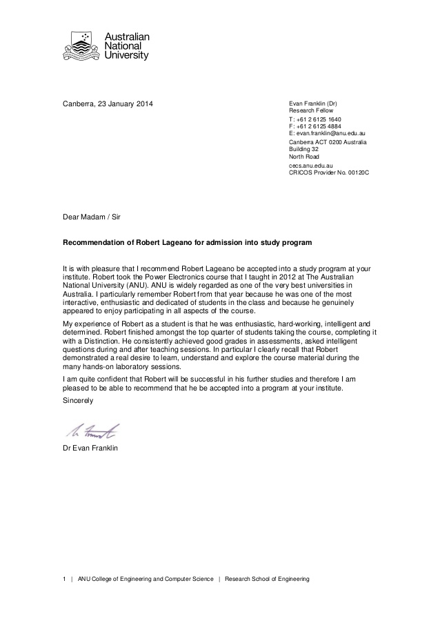 Computer Science Letter Of Recommendation Debandje intended for dimensions 638 X 903