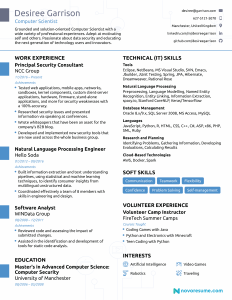 Computer Science Resume 2020 Guide Examples inside size 2550 X 3300