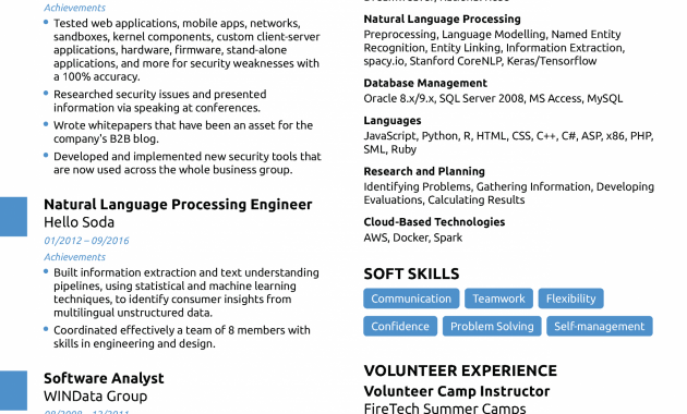Computer Science Resume 2020 Guide Examples inside size 2550 X 3300