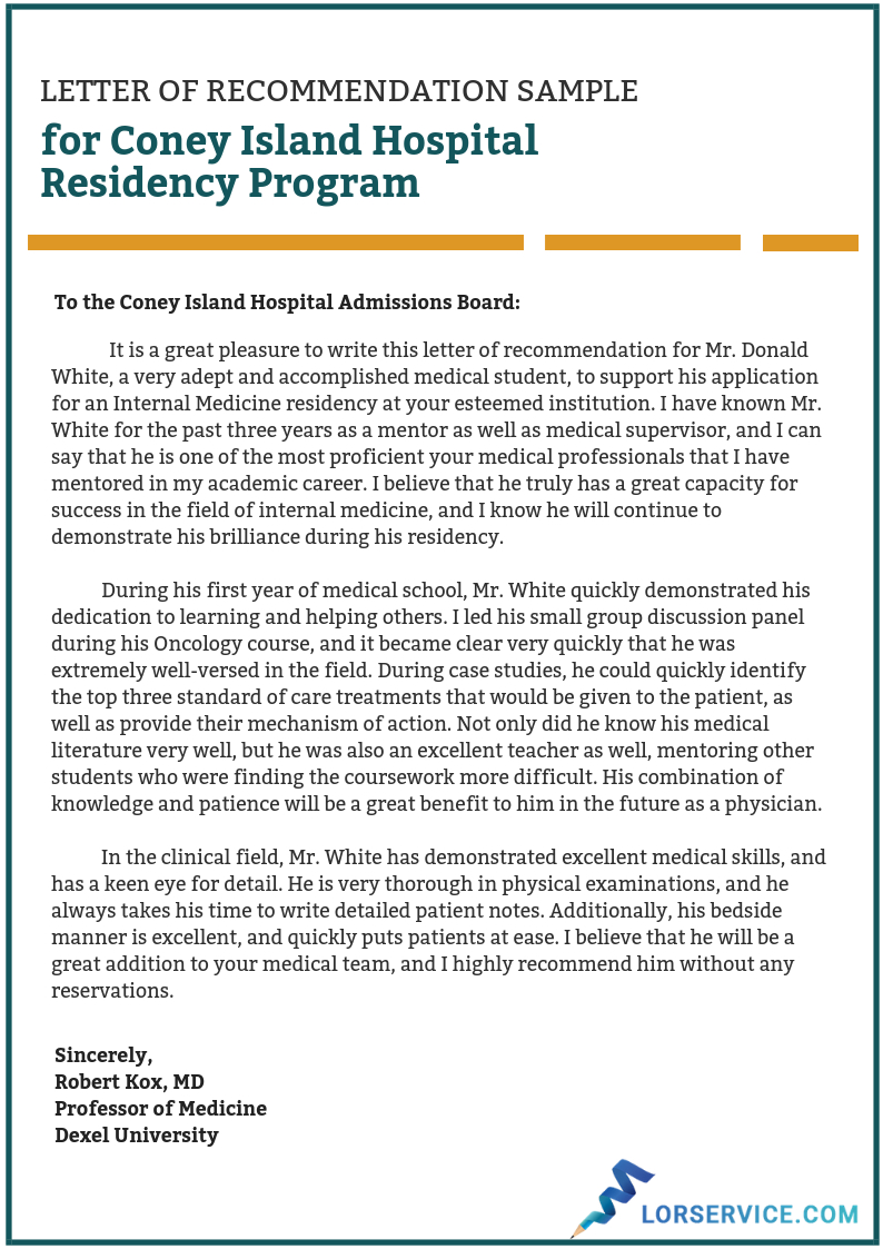Coney Island Hospital Residency Letter Of Recommendation with measurements 794 X 1123