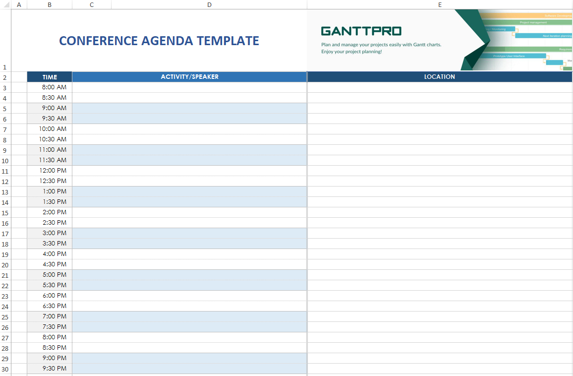 Conference Agenda Template Excel Template Free Download with measurements 1156 X 758