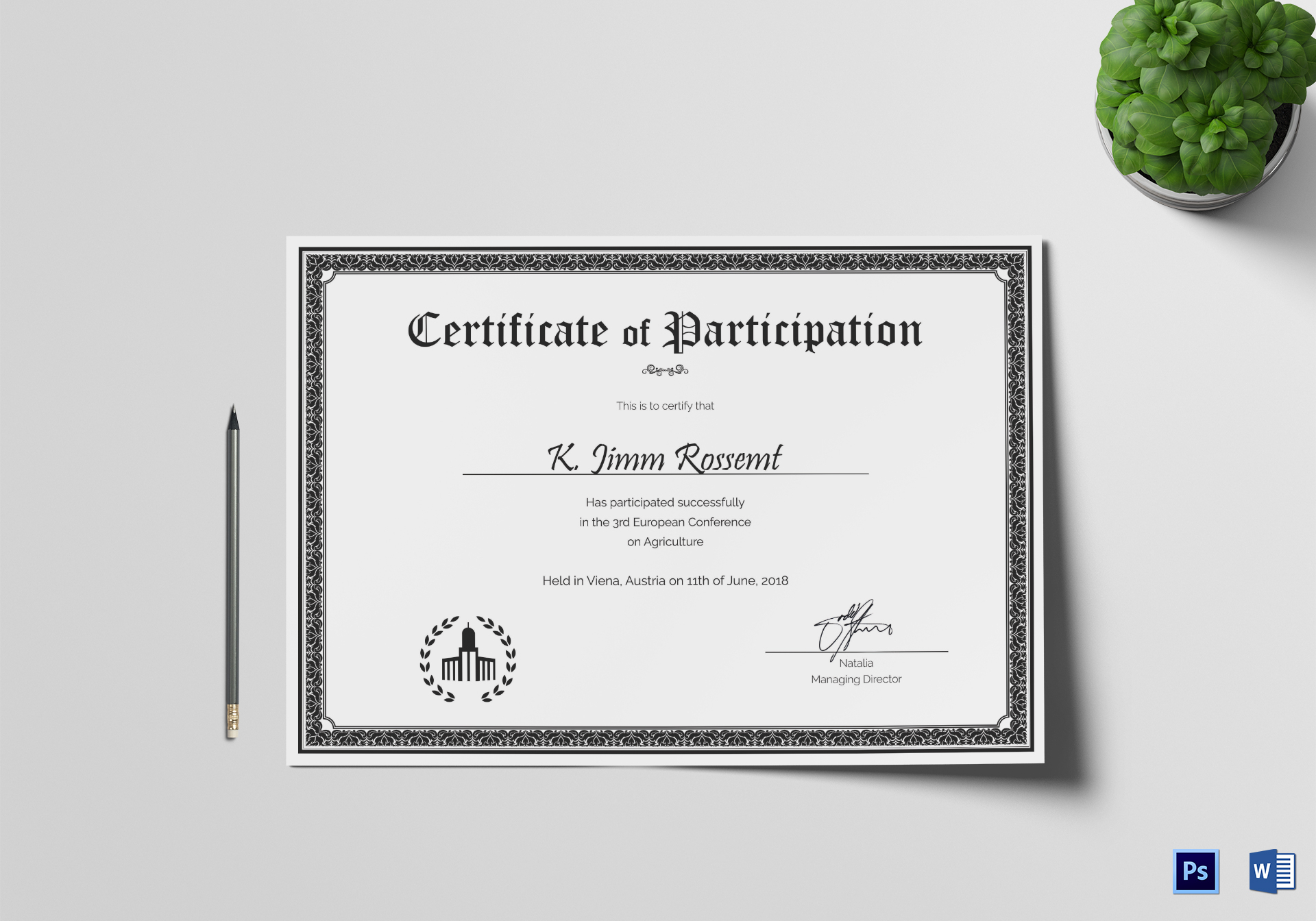 Conference Participation Certificate Template Akali throughout proportions 1920 X 1344