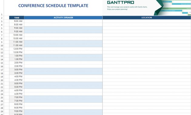 Conference Schedule Template Excel Template Free Download for proportions 1156 X 801