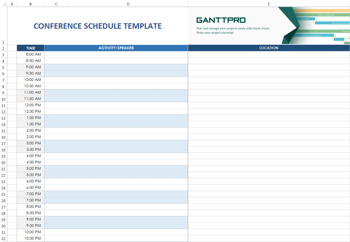 Conference Schedule Template Excel Template Free Download for proportions 1156 X 801