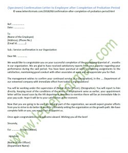 Confirmation Letter Format For Employee After Probation Period intended for proportions 816 X 981