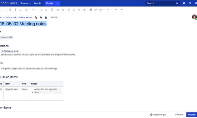 Confluence Is There A Template For Meeting Notes throughout dimensions 1404 X 761
