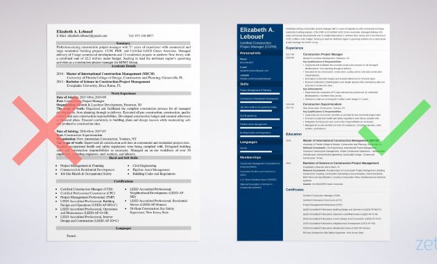 Construction Project Manager Resume Sample Guide in proportions 2400 X 1280