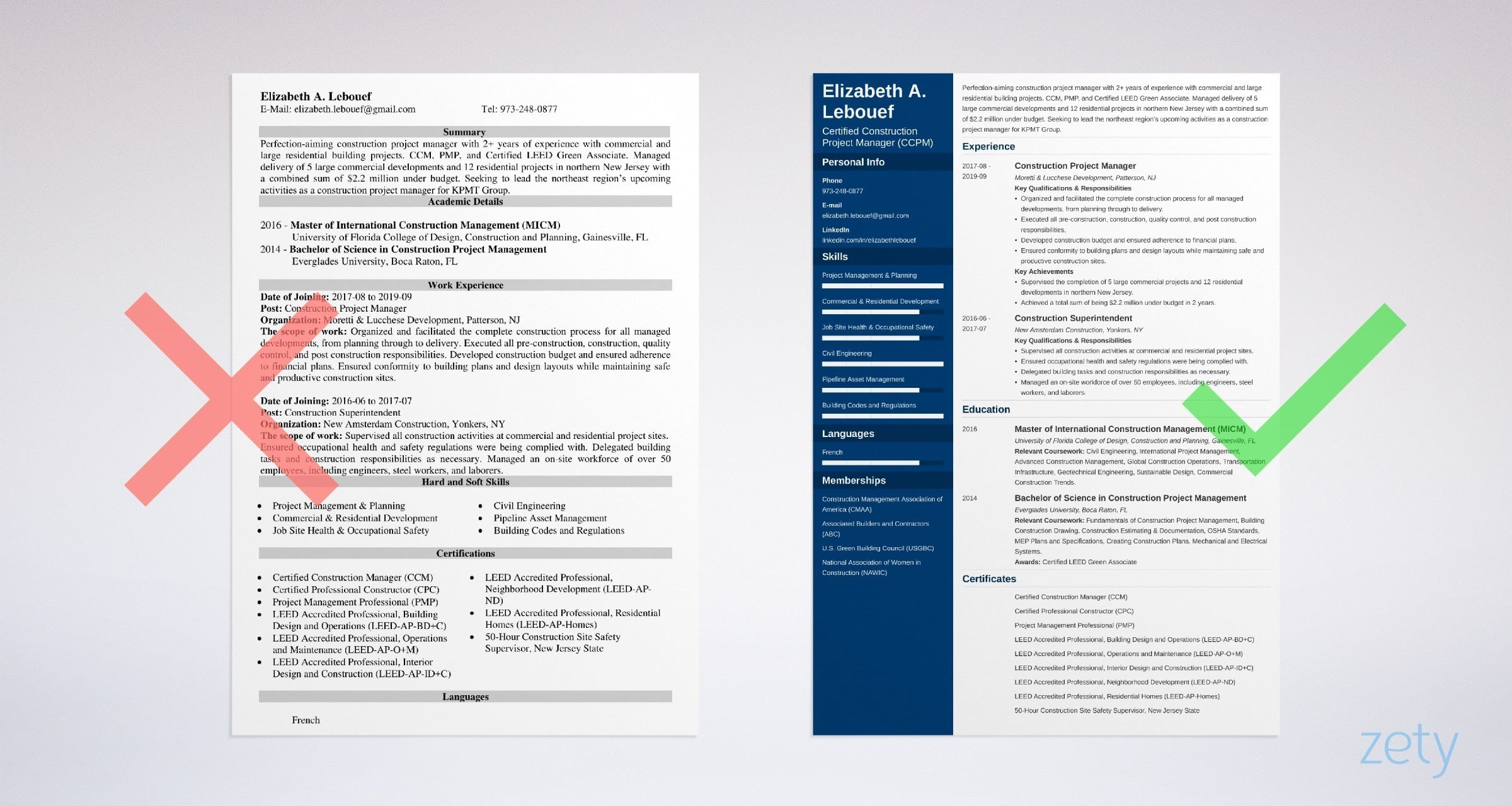 Construction Project Manager Resume Sample Guide pertaining to proportions 2400 X 1280