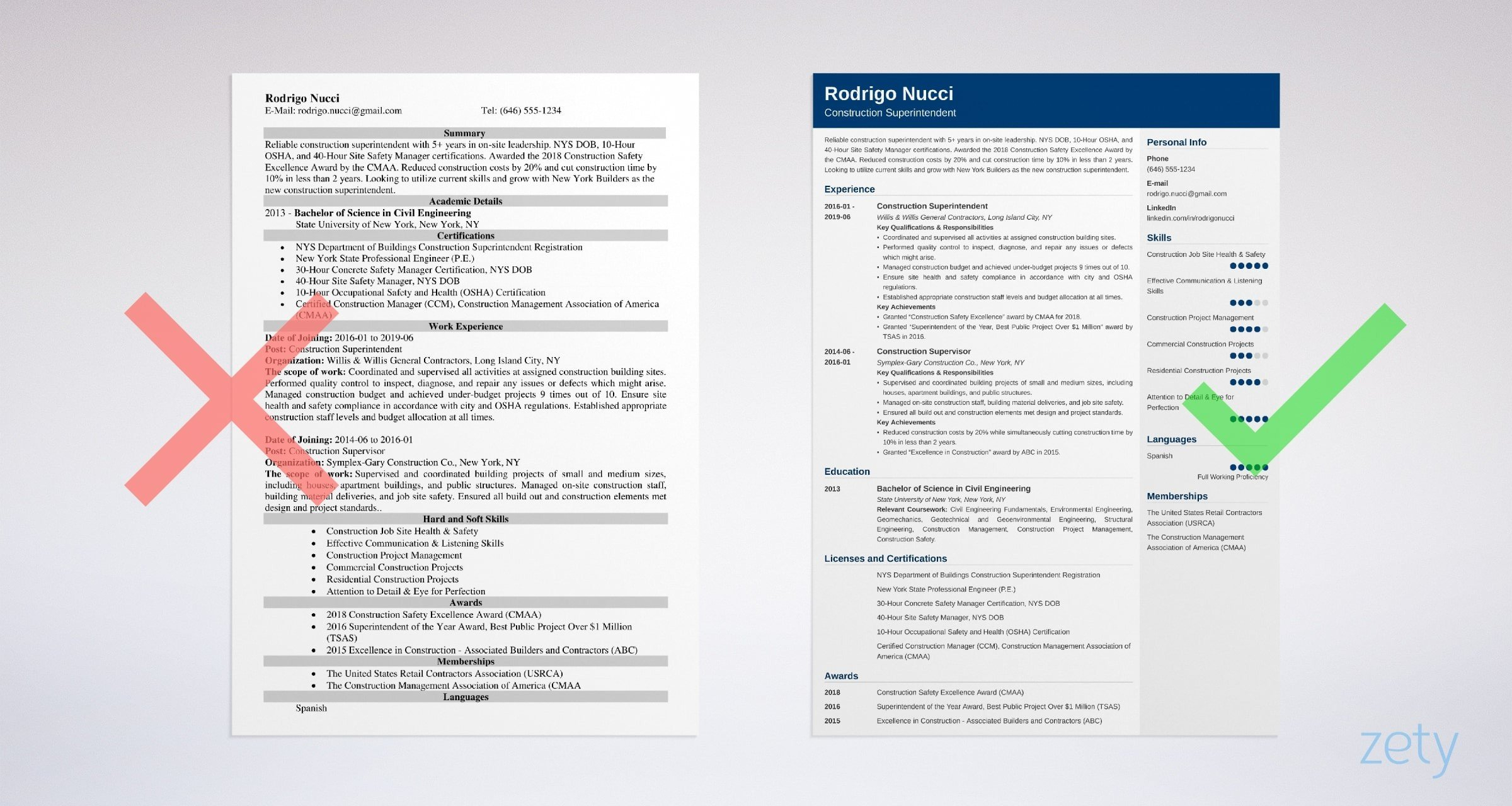 Construction Superintendent Resume Sample Building Skills inside measurements 2400 X 1280