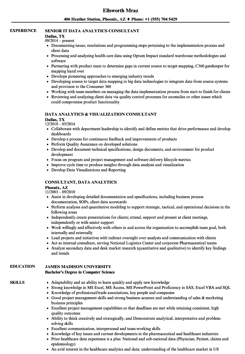 Consultant Data Analytics Resume Samples Velvet Jobs within sizing 860 X 1240