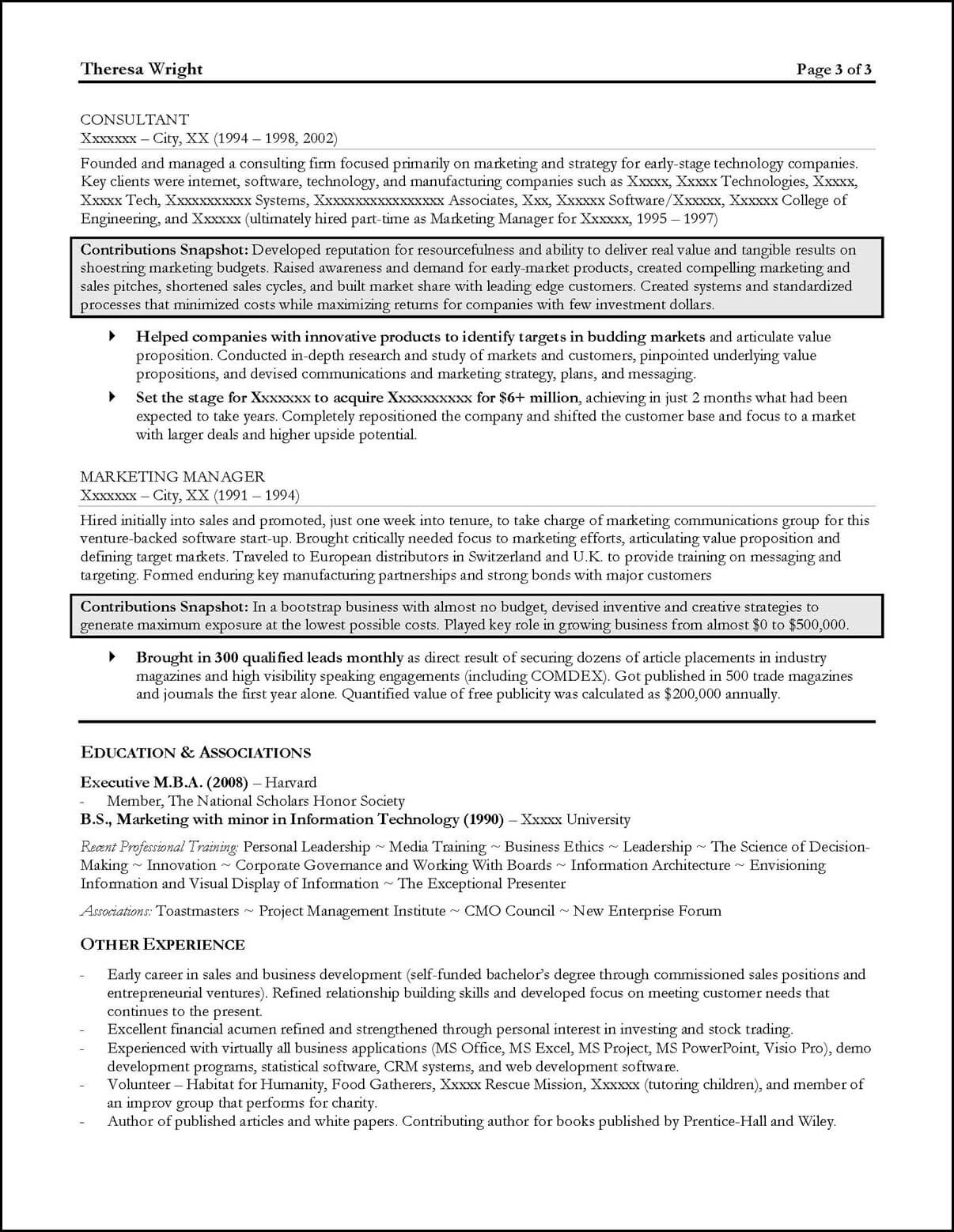 Consultant Resume Example Distinctive Career Services inside size 1206 X 1558