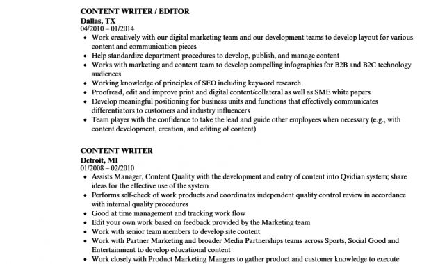 Content Writer Resume Samples Velvet Jobs regarding proportions 860 X 1240