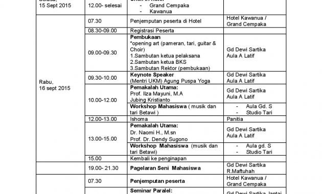 Contoh Jadwal Kegiatan Pimpinan Mosaicone regarding measurements 1240 X 1754