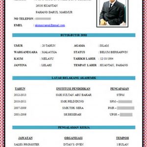 Contoh Resume Bahasa Melayu Yang Baik Pic Resume Format with regard to proportions 1692 X 1692