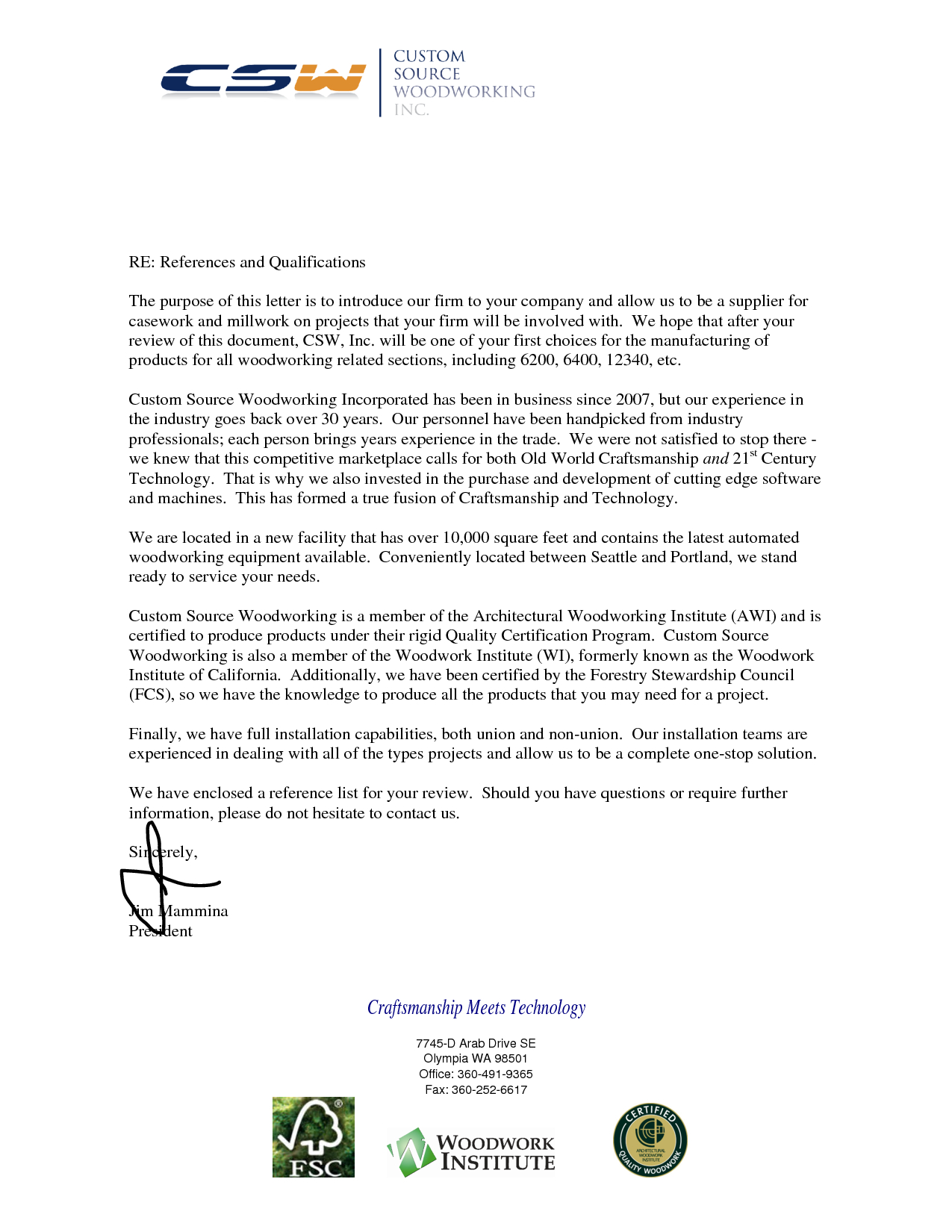 Construction Contractor Reference Letter Sample