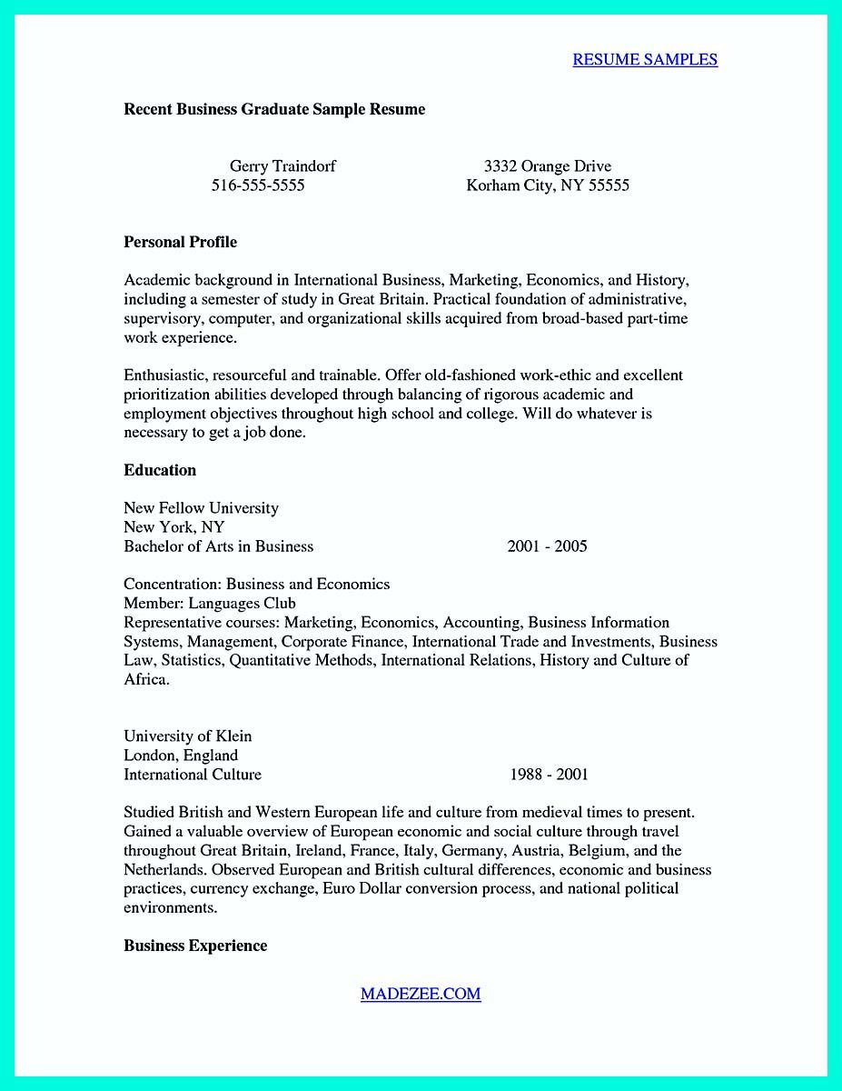 Cool Sample Of College Graduate Resume With No Experience with regard to sizing 927 X 1200