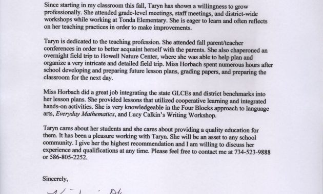 Cooperating Teachers Letters Of Recommendationwriting A for sizing 1272 X 1751