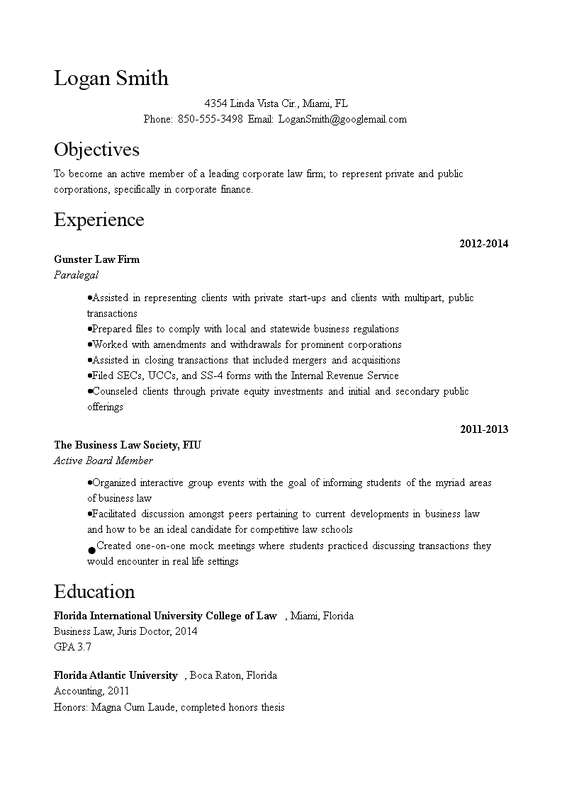 Corporate Attorney Resume Sample Templates At inside size 793 X 1122