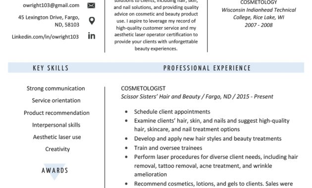 Cosmetologist Resume Sample Writing Guide Resume Genius for measurements 800 X 1132