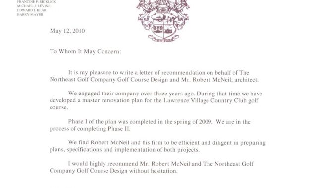 Country Club Recommendation Letter Debandje regarding dimensions 800 X 1103