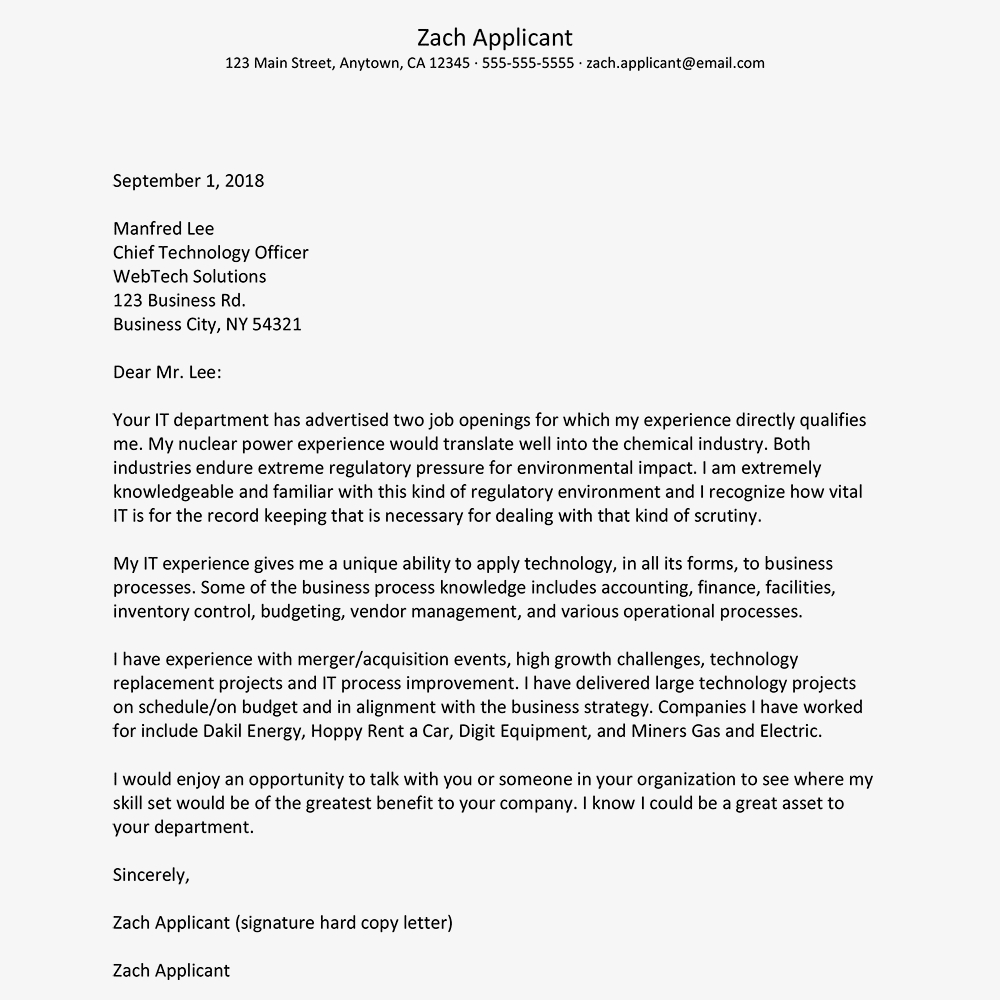 Cover Letter Example Applying For More Than One Job with sizing 1000 X 1000