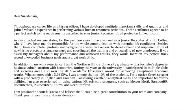 Cover Letter Examples Real People Junior Recruiter Cover pertaining to proportions 1240 X 1754