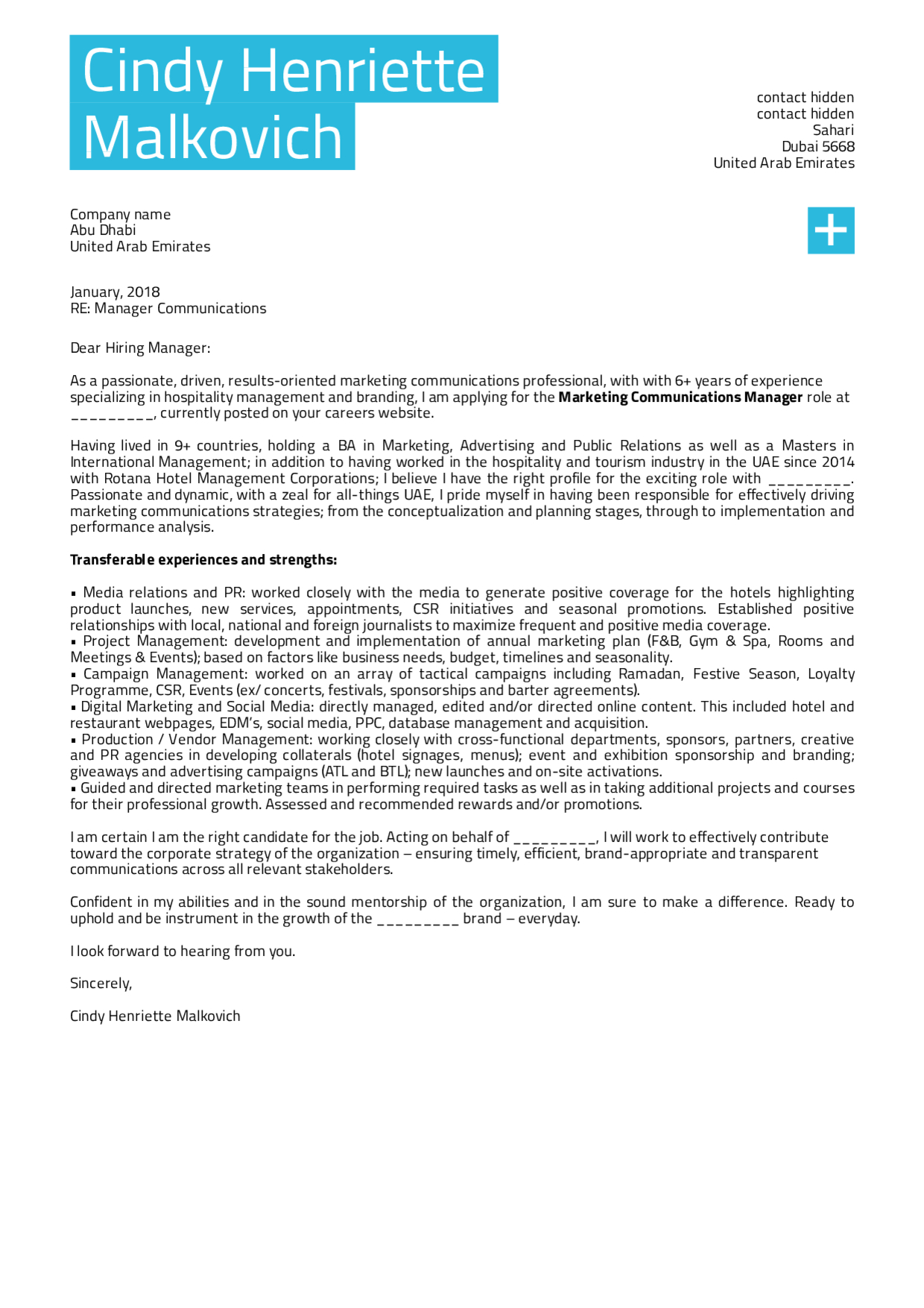 Cover Letter Examples Real People Marketing regarding size 1240 X 1754