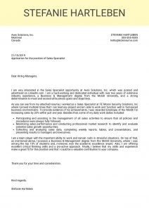 Cover Letter Examples Real People Sales Specialist Cover with dimensions 1240 X 1754