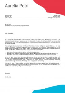 Cover Letter Examples Real People Zumba Instructor Cover intended for dimensions 1240 X 1754