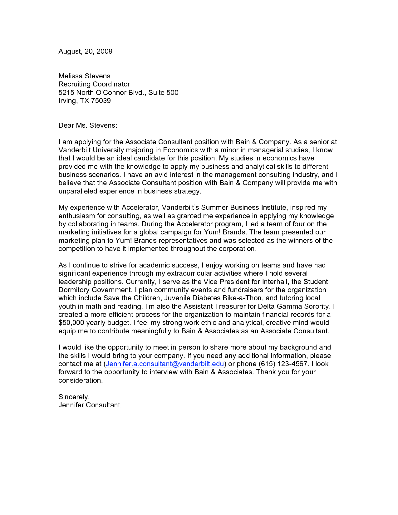 Cover Letter For Management Consulting Invazi with regard to proportions 1275 X 1650